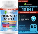 Zenrenu Immune Boosting für Erwachsene - 10 in 1 Immununterstützungsergänzung mit Quercetin, Bromelain, NAC, Elderberry, Vitamin C & D3 für Immunabwehr & Antioxidantien - Einfach zu absorbieren Kapseln