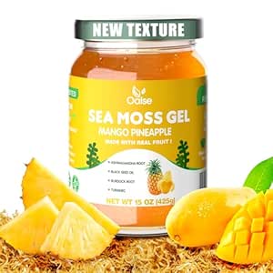18.5 OZ Sea Moss Gel Strawberry Flavor - Natural Seamoss Gel mit 92 Mineralstoffen und Vitaminen - Non-GMO, Glutenfrei, Vegan - Immununterstützung
