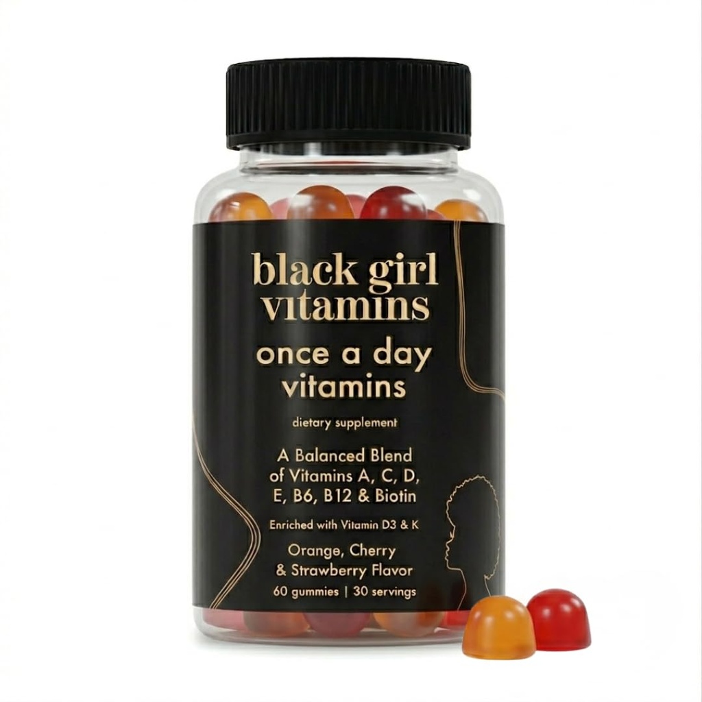 Schwarze Mädchen Vitamine Einmal am Tag - Frauen Multivitamin Gummy - Vitamin A, B, C, E und Zink. Multivitamin für Frauen, Immununterstützung. Vegan, Glutenfrei. Made in USA (30 Tage Versorgung, Erdbeere)