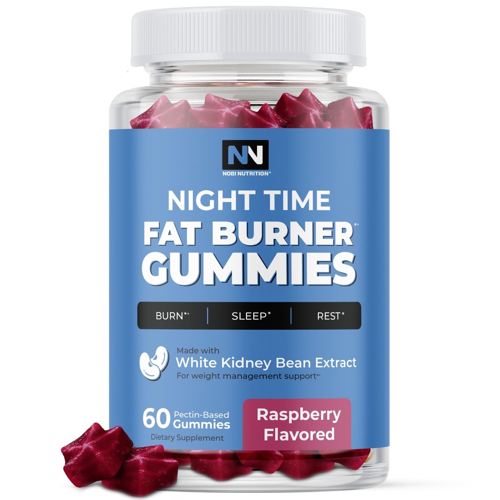 Nacht Zeit Fat Burner Gummies, Schlaf-Unterstützung & Gewicht-Verlust-Ergänzung | Slimming Hunger Suppressant & Metabolismus Booster, Shred Belly Fat Während Sie schlafen | Nacht-Diät Gummis für Frauen & Männer 60ct
