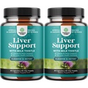 Natures Craft Liver Cleanse Detox & Repair 2 Pack Bundle - Kräuter Liver Unterstützung Milchdistle Supplement - Silymarin Milchdistel Ergänzungen mit Dandelion Root, Choline, Beetroot & Artichoke Extract