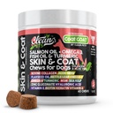 Lachsöl Omega 3 Fischöl für Hunde Haut und Mantel Ergänzung | Dog Collagen Aloe Vera Biotin Keratin Flaxseed Nettle Leaf Sea Kelp Hyaluronsäure Brauen Hefe Vitamin A - Mantel Ziegen