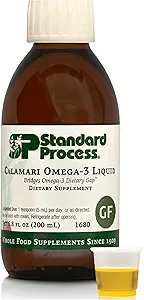 Standard-Prozess Calamari Omega-3 Liquid - Ergänzung für Herz- und Hirngesundheitsunterstützung - Aids Hautgesundheit - Glutenfrei, Non-Dairy & Non-Grain - 6.8 Unze