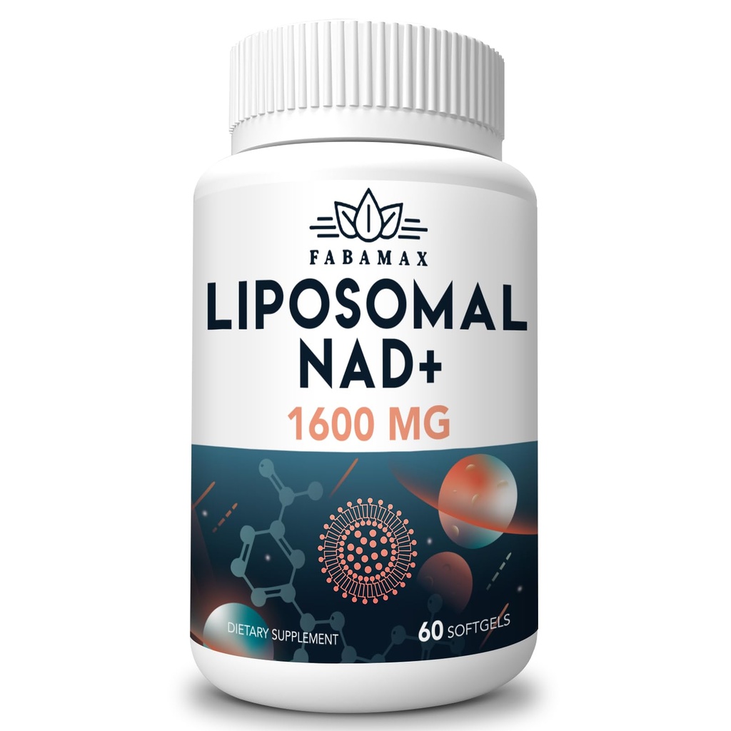 1600 mg Liposomal NAD Ergänzung, 98% reine NAD+ Ergänzung, Überlegene Absorption, Alternative zu Nicotinamid Riboside oder NADH zu erhöhen NAD+ für Aging Defense, Energie, Langlebigkeit,60 Softgels