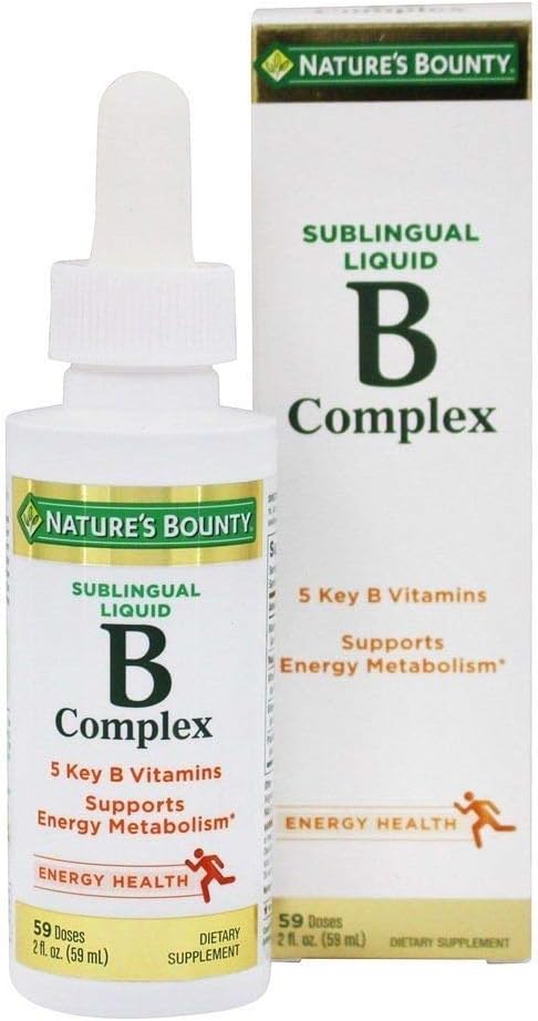 Nature's Bounty B Complex mit B12 Sublingual Liquid Fast Acting Nahrungsergänzung, 2 Fl Oz