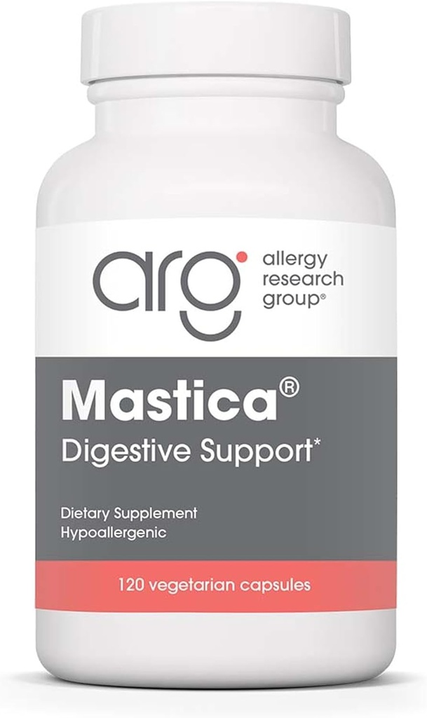 Allergy Research Group Mastica - Mastic Gum Capsules, Digestive Health Supplement für Erwachsene, Mastic Resin Powder Capsules for Gut Health Support - 120 Count