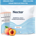 Nectar Hydration Packets - Elektrolyte Pulver-Packets - Sugar Free & 0 Calorie - Organic Fruit Liquid Daily IV Elektrolyte Pulver für Dehydratation Relief & Rapid Rehydration (Peach 30 Pack)