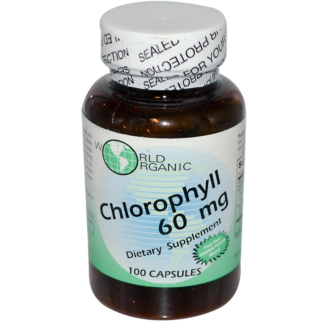 World Organic Mega Chlorophyll, 100 mg, Kapseln, 60 Kapseln