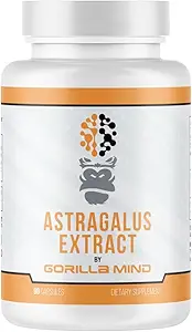Gorilla Mind Astragalus 750mg Kapseln - Langfristige Immununterstützung und verbesserte Herz-Kreislauf-Gesundheit (90 Kapseln)