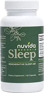 Schlafen Regenerative Schlafhilfe Restfähige Nächte mit No Melatonin | Ashwagandha, L-Theanin, GABA und Magnesium Glycinate | Non-Habit Forming Schlafhilfe für Erwachsene | 60 Kapseln - 60 Zähler