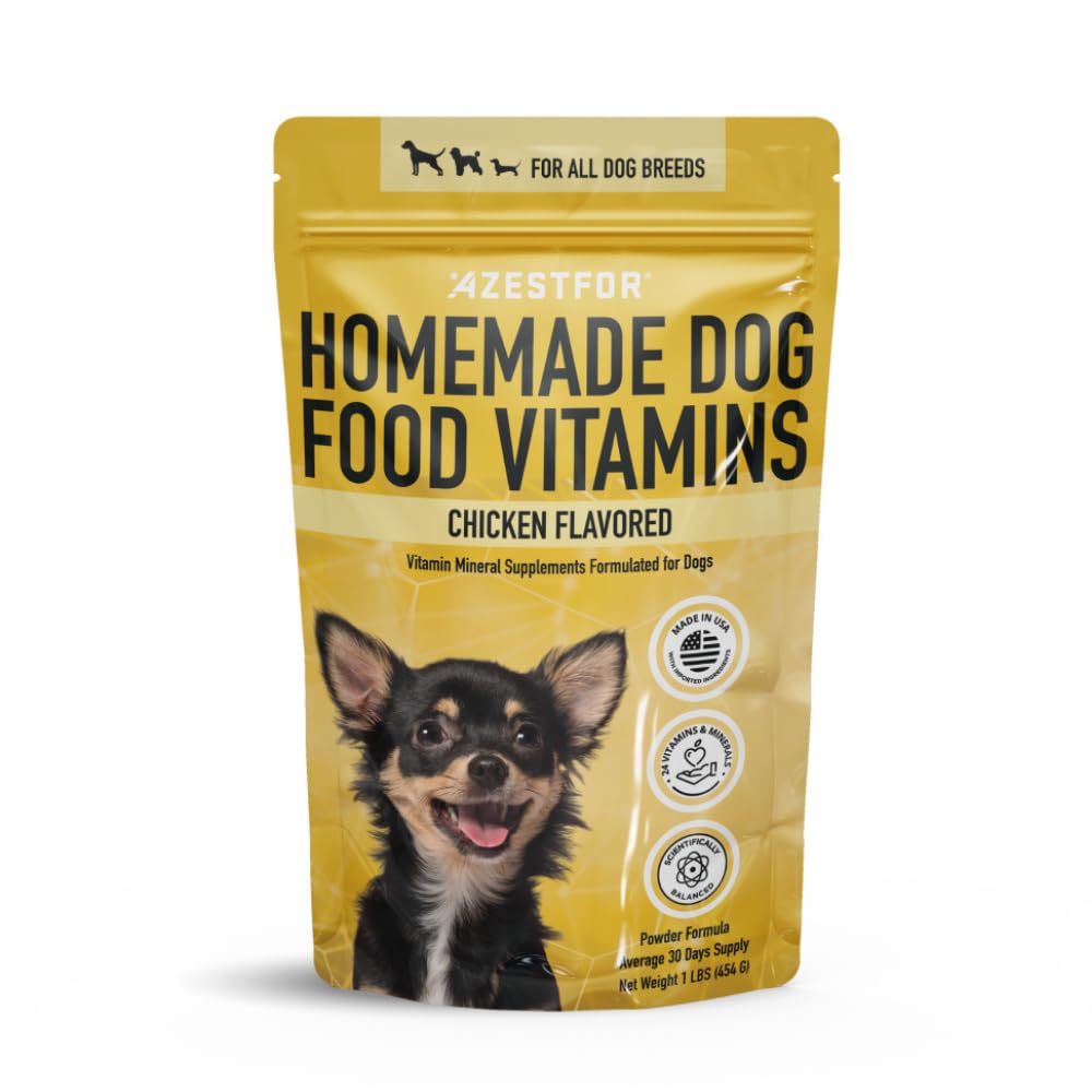 Azestfor hausgemachte Hundenahrung Hunde Vitamine Made in USA Add to Holistic Whole Food Diäten Raw BARF Alle Rassen Welpen Erwachsene 16oz Pulver