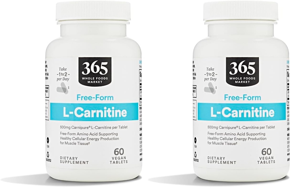 Ganzer Lebensmittelmarkt, L Carnitine 500mg, 60 ct (Pack von 2)