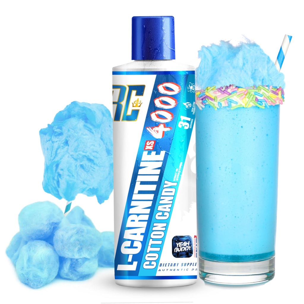 Ronnie Coleman Signature Serie L Carnitine XS 4000 Liquid, Stimulant Free, Sugar Free, Zero Carbs, Lean Muscle Strength Support für Männer & Frauen, 16 Oz (16 oz, Cotton Candy (4000))
