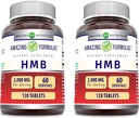 Erstaunliche Formeln HMB 2000mg pro Portion 120 Tabletten Supplement | Non-GMO | Gluten Free | Made in USA (2 Pack)