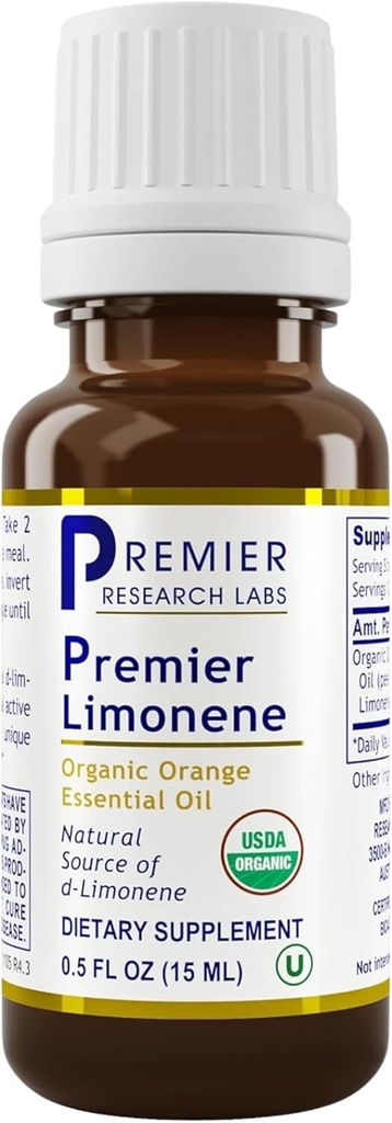 Premier Research Labs Premier Limonene - Limonene Oil ist eine organische D-Limonen-Ergänzung von Orange Peel Extract, Orange Essential Oil 90% reine Limonene - 0.5 Oz (300 Servietten)