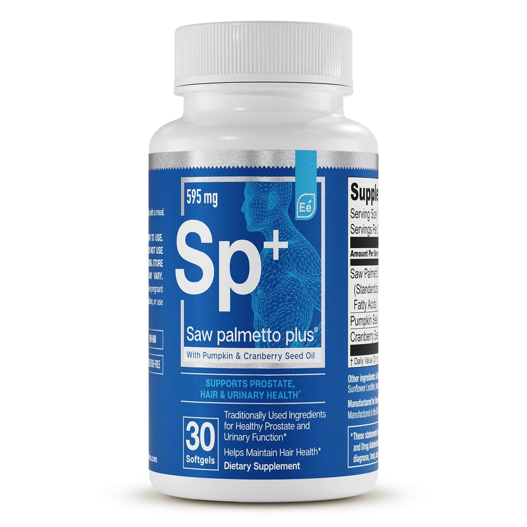 Saw Palmetto Plus - Prostata-Gesundheitsergänzung für Männer mit Kürbis und Cranberry Seed Oil | Unterstützt Blasen und Urinary Health von Essential Elements - 60 Softgels