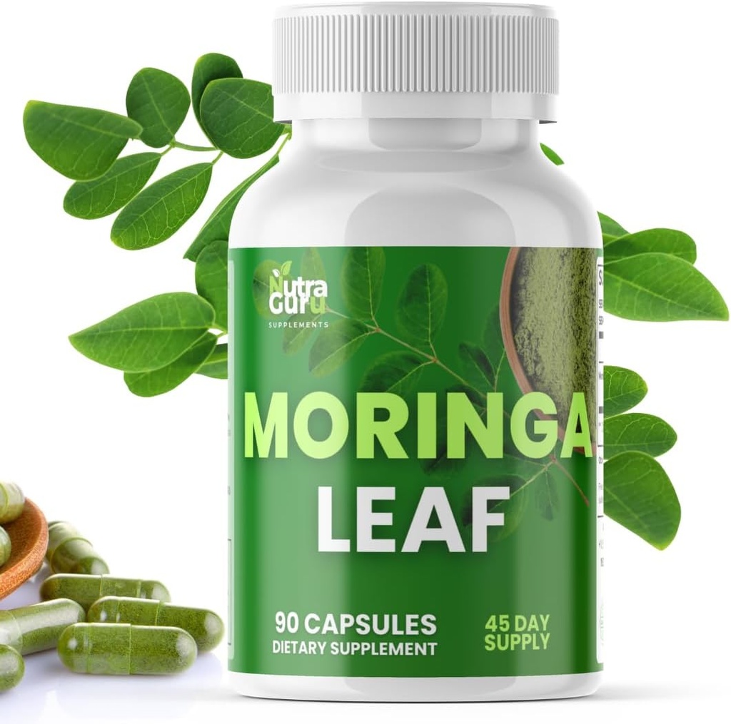 Moringa Kapseln – 90 reine Moringa Pulver Kapseln verpackt mit Nährstoffen für Immununterstützung und tägliche Gesundheit