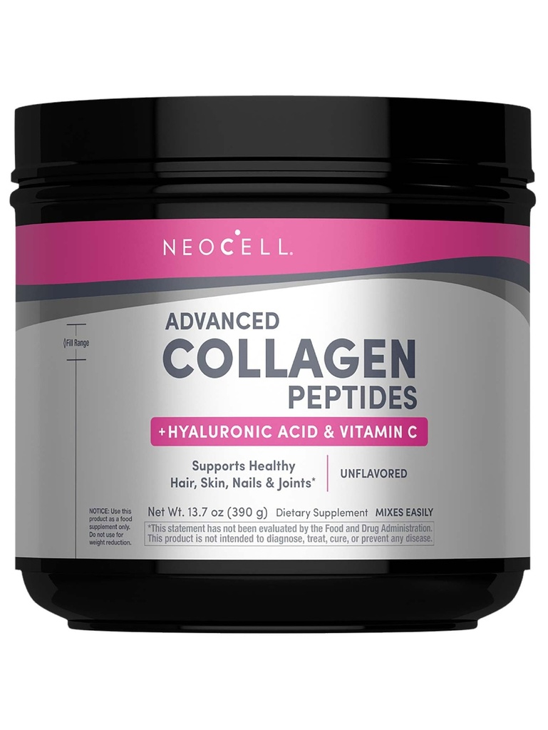 NeoCell Super Collagen Peptide | 13,7 oz | Grassfed Bovine | Mit Hyaluronsäure und Vitamin C | Non-GMO, Gluten & Soy kostenlose Ergänzung
