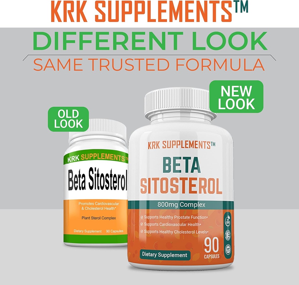 Bundle Combo für 3 Gesamtflaschen von Beta Sitosterol 800mg pro Portion 270 Gesamtkapseln