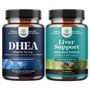 Bundle von DHEA Ergänzung für Frauen und Männer - reine DHEA 25mg für Hormon Balance - Dehydroepiandrosterone und Leberreiniger Detox & Repair - Milchdistel Ergänzung für Verdauung & Immungesundheit