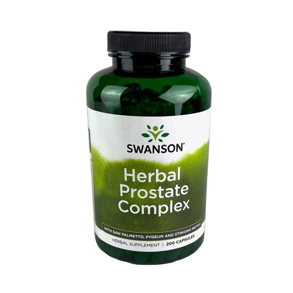 Swanson Kräuter Prostata Complex - Men's Supplement - Eigenschaften Pygeum, Saw Palmetto & Stinging Nettle - (200 Kapseln)