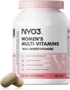 NYO3 Multivitamin für Frauen mit Zink & Biotin Vitaminen A,C,K,B2,B6,B12 & Multimineral | Tägliche Multivitamine Schönheit & Energie | Glutenfrei, 60 Tage Versorgung
