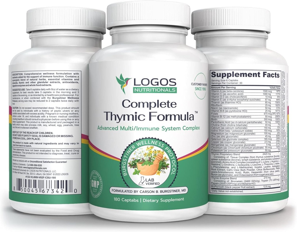 Komplette Thymische FormelTM, umfassende Multivitamin & Multimineral mit Thymus Glandular Extracts (180 Count (Pack von 1)