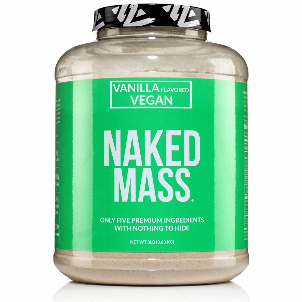 NAKED Vegan Maß - Vanille Vegan Gewicht Gainer - 1.230 Kalorien, Non-GMO, Soy & Gluten frei, keine künstlichen Zutaten - 8LB Bulk - 11 Servierungen