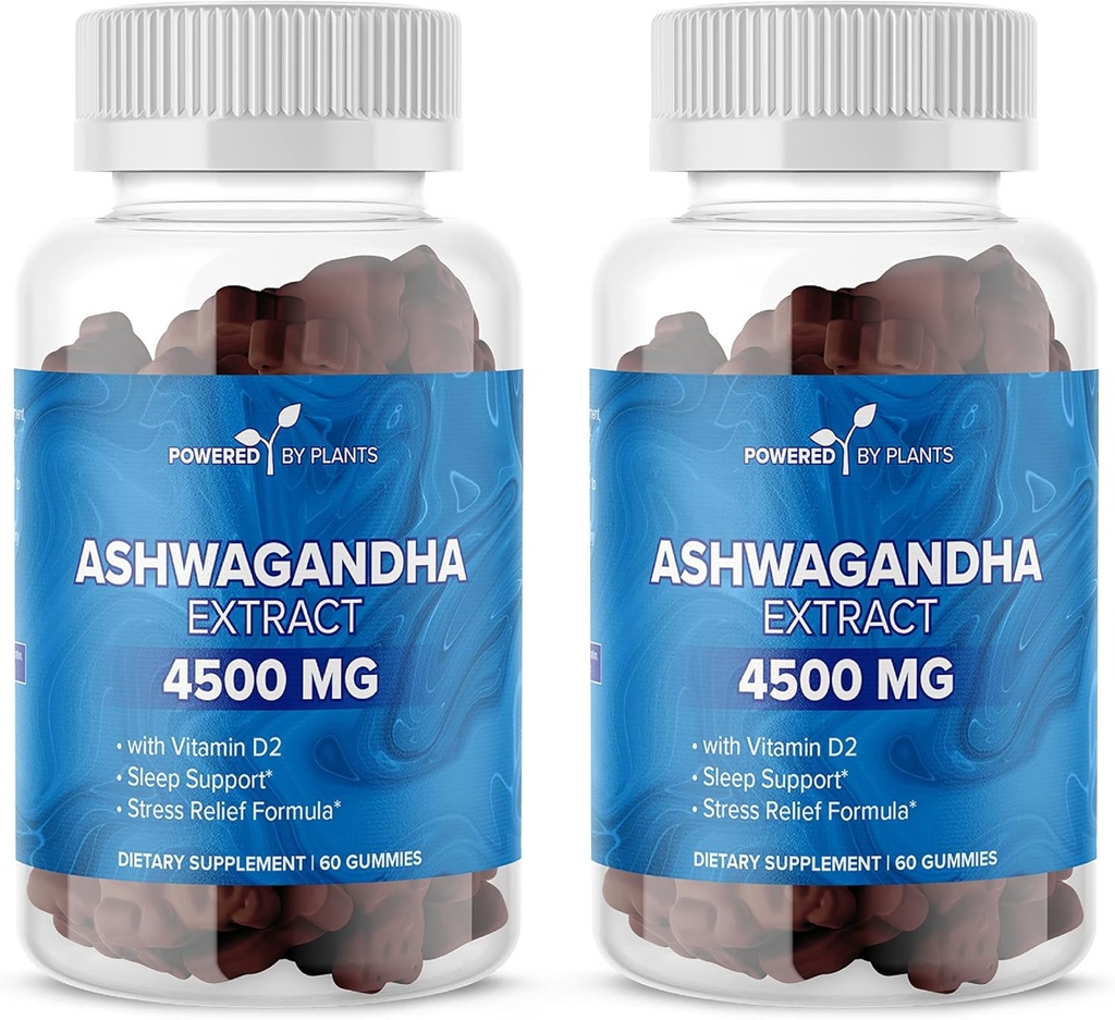 Ashwagandha Gummies - Schlafqualität, Gedächtnis und kognitive Unterstützung - Ashwagandha Gummies für Damen und Herren Pack von 2, 60 Servietten