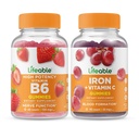 Lebensfähiges Vitamin B6 + Eisen mit Vitamin C, Gummie Bundle - Große Verkostung, Vitamin-Ergänzung, Glutenfrei, GMO frei, Kaubar