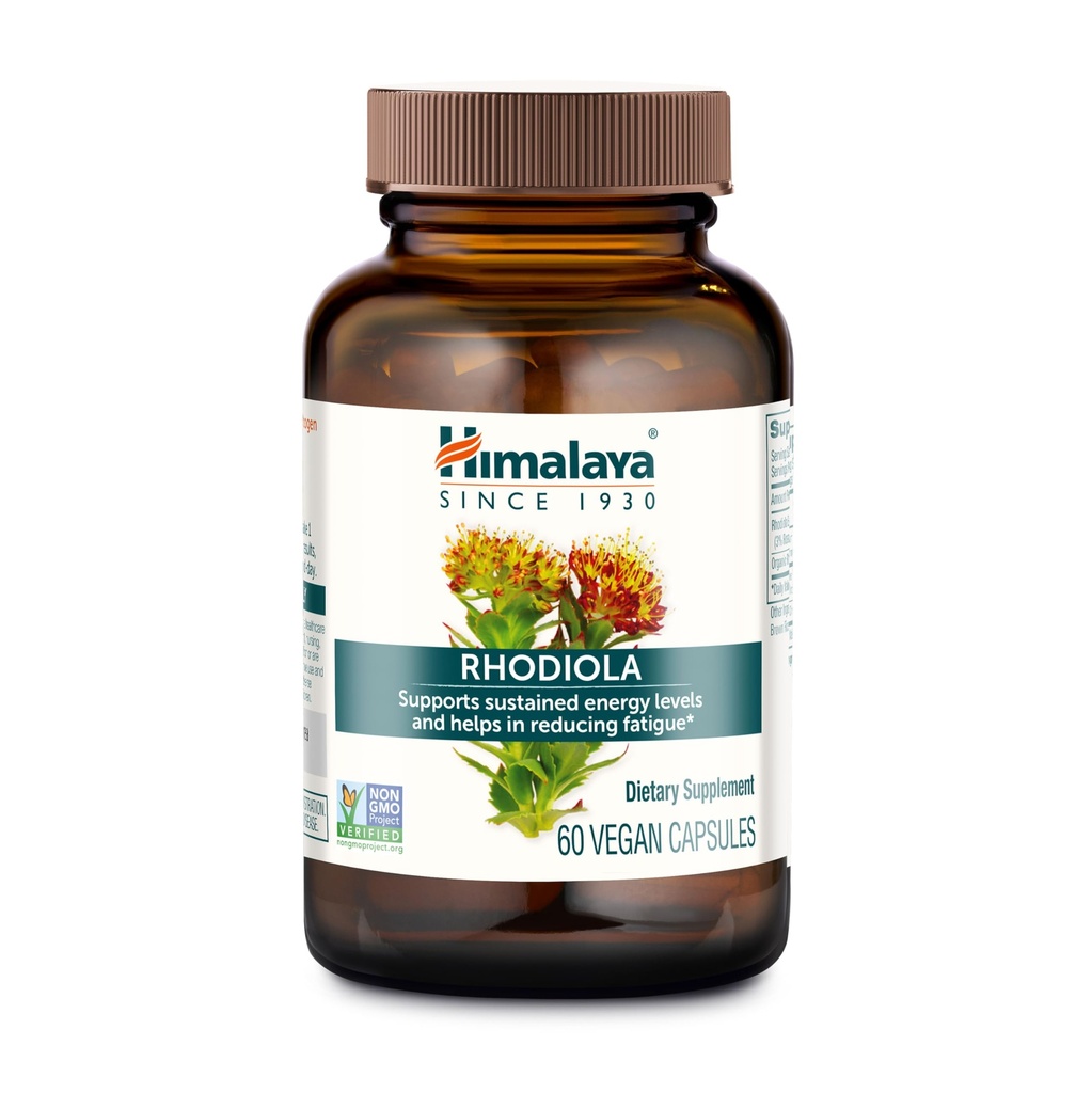 Himalaya Rhodiola Rosea - Kräuter-Energie-Ergänzungen zur Unterstützung von Stress-Relief, Energie und Übung Ausdauer - Vegan, Glutenfrei, 250 mg, 60 Kapseln