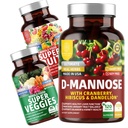 Number One Nutrition N1N Premium D-Mannose mit Cranberry & Hibiscus [1350mg], 120 Kapseln und Super Fruits & Veggies Ganzes Nahrungsergänzungsmittel, 180 Kapseln, 2 Pack Bundle