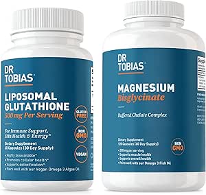 Dr. Tobias Magnesium Bisglycinat und Liposomale Glutathione - Unterstützt Energie, Muskelfunktion und Immungesundheit - Maximale Absorption - Vegan, Non-GMO