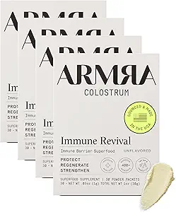 ARMRA ColostrumTM Premium Powder, Gras Fed, Gut Health Bloating Immunität Haut & Haar, Enthält 400+ Bioactive Nährstoffe, Keto, Gluten & Fat Free (Unflavored Bundle | 120 Portionen)
