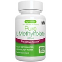 Igennus Pure Methyl Folate 400 mcg, 180 Tabletten, Clean Label, Methylierte Form von Folsäure 5-MTHF (Vitamin B9), Vegan, Geeignet für Schwangerschaft, One-a-Day, 6 Monate Versorgung