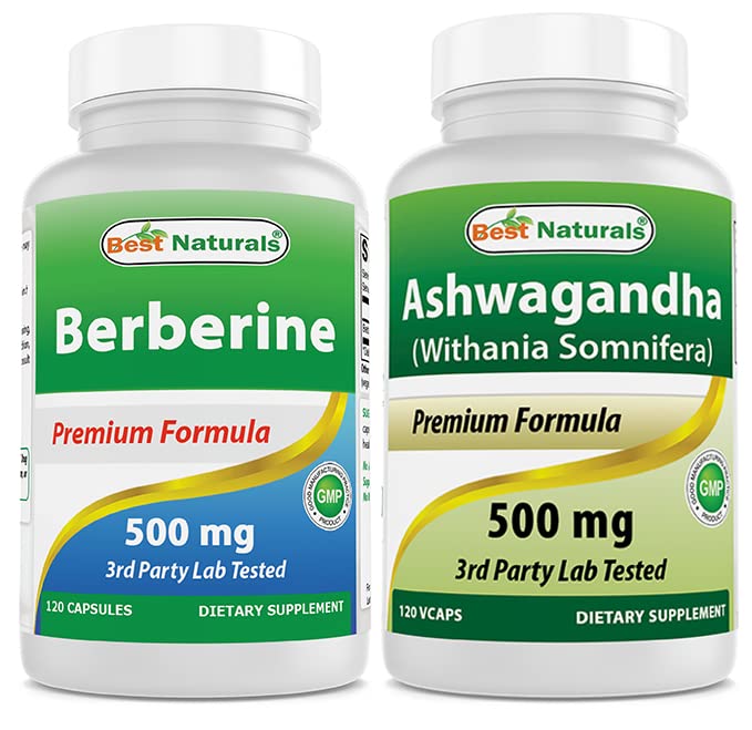 Best Naturals Berberine 500mg & Ashwagandha Extract 500 Mg