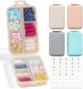4 Pack, 14 GRIDS Travel Pill Organizer Box mit Etiketten - Travel Medicine Case Kit - Pocket Daily Pharmacy Container - Travel Medication Holder Dispenser für Fish Oil Vitamin Supplement Storage