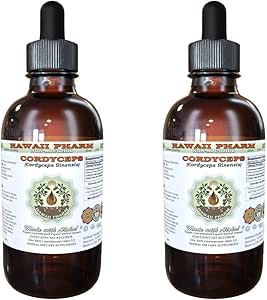 Cordyceps Alkoholfreie Flüssigextrakt, Cordyceps (Cordyceps Sinensis) Pilz Glycerit Hawaii Pharm natürliche Kräuterergänzung 2x4 oz