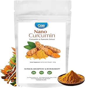 One Planet Nutrition Nano Curcumin Powder 8 oz (227 Servierungen), Reiner Kurkumaextrakt, Nano für hohe Absorption, unterstützt Gesamtlebenskraft, Non-GMO, Vegan, Glutenfrei