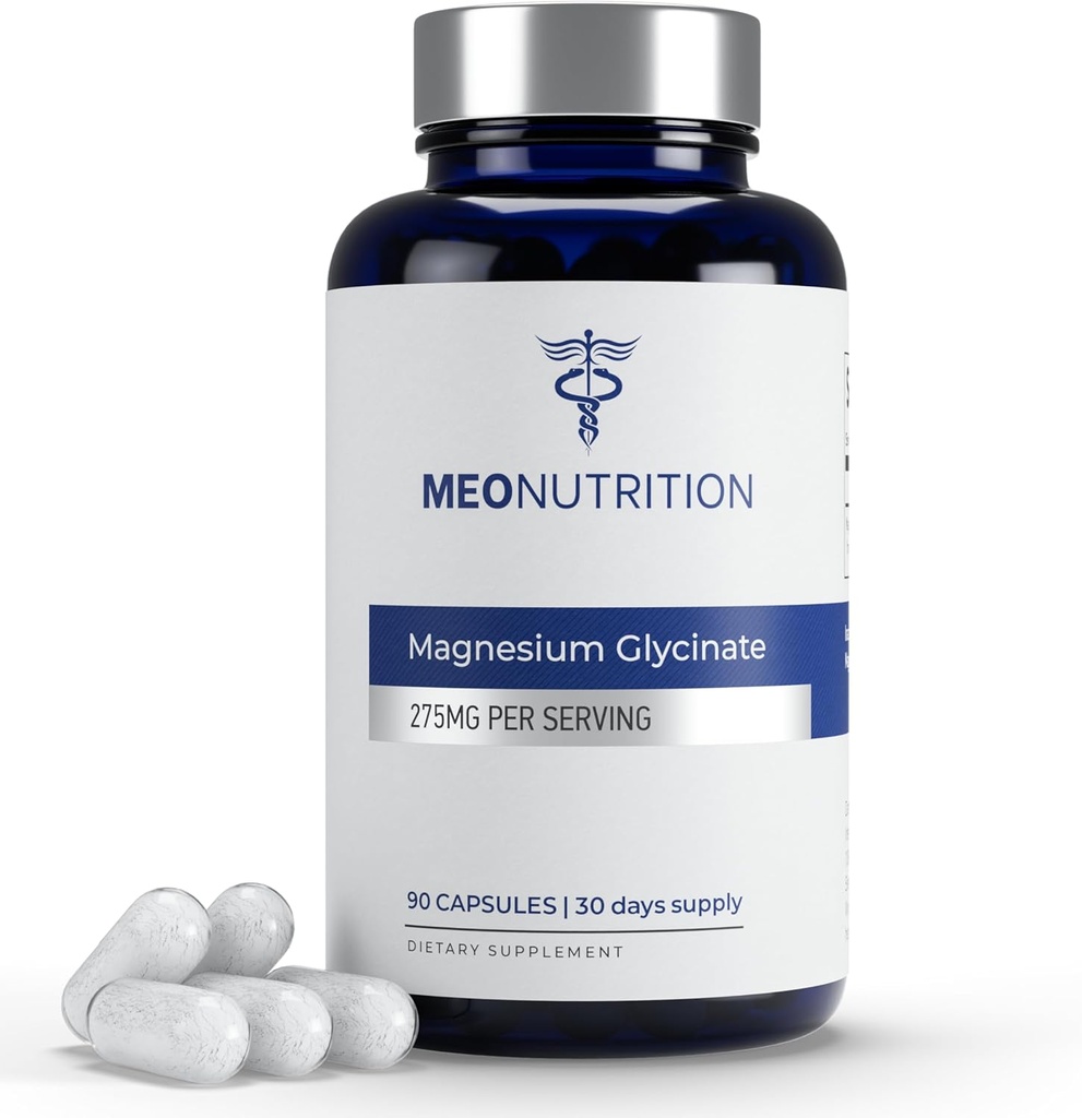 Magnesium Glycinate 275mg pro Servieren | 90 Vegan Kapseln | Non-GMO, Gluten-Free, Gentle on Digestion | Unterstützt Schlaf, Herz & Knochen Gesundheit | Made in USA