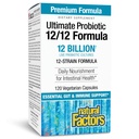 Natürliche Faktoren Ultimate Probiotic 12/12 Formel - Verdauungshilfe-Ergänzung mit Probiotika - Immunität & Gut Health Support Supplement - 120 vegetarische Kapseln (120 Servietten)