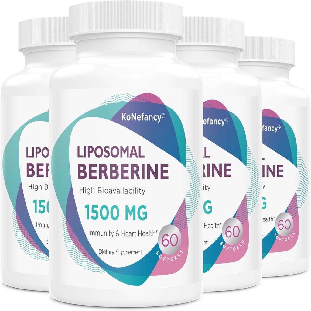 Liposomal Berberine Supplement 1500mg - Hohe Bioverfügbarkeit Berberine HCL Kapseln für Frauen und Männer, AMPK-Aktivator für Herz-Kreislauf-Gesundheit, Sugar-Free, Non-GMO,240 Softgels