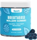 Mullein Gummies für Lunge - Lung Detox Gummies - Tägliche Atmungshilfe - Reinigung für Raucher - Allergie, Sinus und Mucus Relief - Mullein Blattextrakt für Lunge
