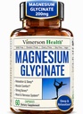 Reines Magnesium-Glycinat 200mg (Glicinato de Magnesio) – Chelat Magnesium-Ergänzung für Schlaf, Entspannung, Muskel- und Frauen-Wellness – besser absorbiert als Citrat oder Oxid – 60 Vegan-Kapseln