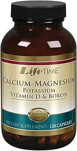 LIFETIME Calcium Magnesium Kalium, Vitamin D & Boron | Unterstützung Knochen & Muskel Gesundheit | Einfache Absorption | 120 Kapseln, 30 Portionen