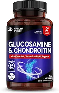 Glucosamin und Chondroitin MSM - Hohe Festigkeit Extra-Absorbenz angereichert mit Vitamin C, Glucosamin Sulphate Chondroitin Sulphate, MSM und Vitamin C Gluten-Free, GMP, 120 Nahrungsergänzungstabletten