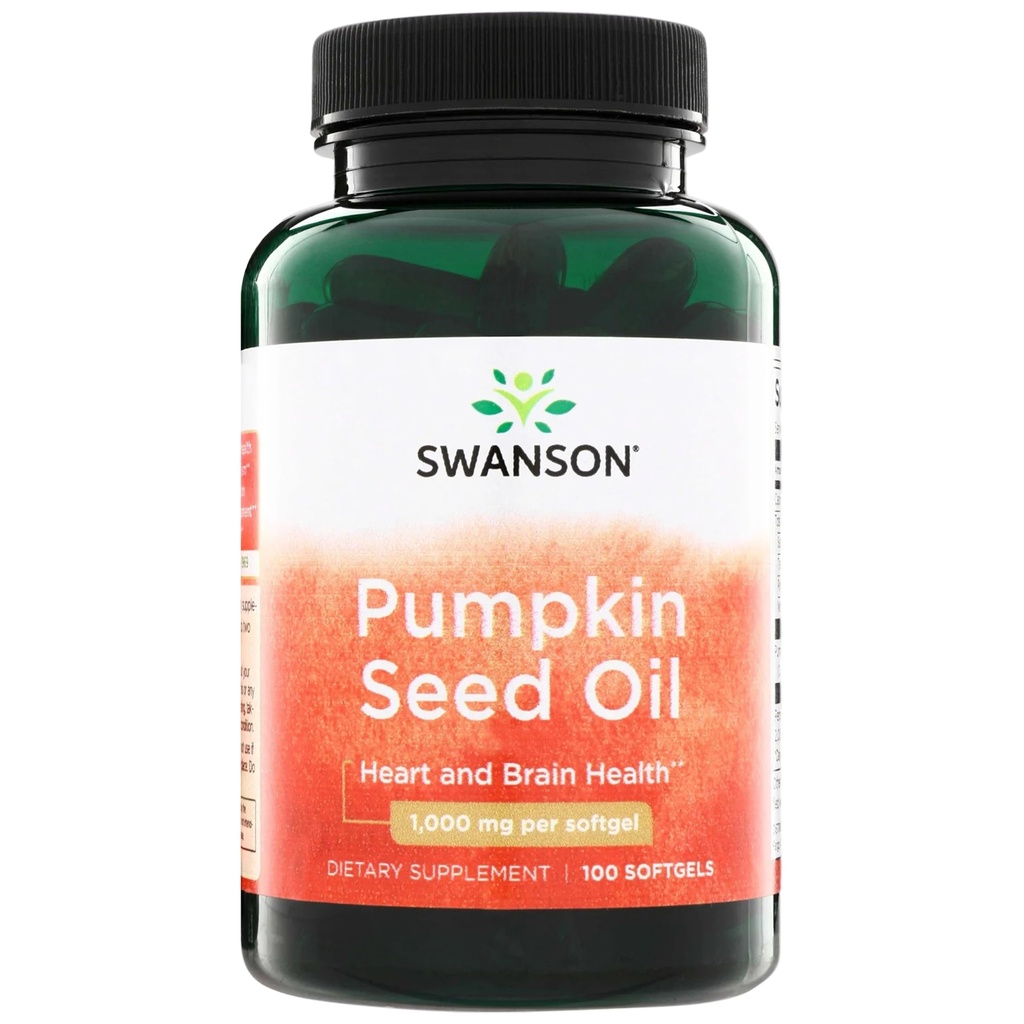 Swanson Kürbis Seed Oil - Hohe Bioverfügbare EFAs - (100 Softgel Kapseln, je 1000mg)
