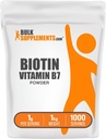 BulkSupplements.com Biotin 10000mcg Pulver - Vitamin B7, Vitamine für Haar, Haut und Nägel - Glutenfrei, 1g pro Portion (10mg Biotin), 1kg (2.2 lbs) (Pack von 1)