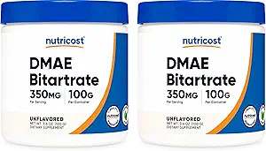 Nutricost Pure DMAE-Bitartrate Pulver 100G (2 Flaschen)