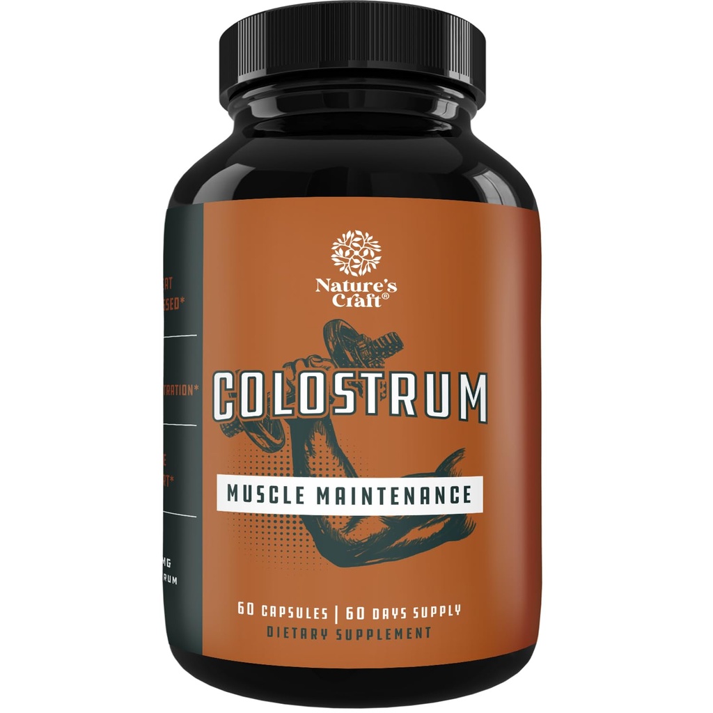 Bovine Colostrum Kapseln mit Immunoglobulin G - Kolostrum-Ergänzung und Muskelaufbau für Gutgesundheit Gelenkunterstützung Immune Gesundheit Knochenstärke und Gehirnunterstützung Probiotische Ergänzung